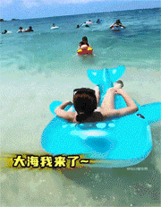 大海我来了，一个海浪让你滚回来