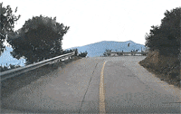 跑山路转弯盲区遇到逆行占道行车，刹车不急碰到一起，真是太气人了