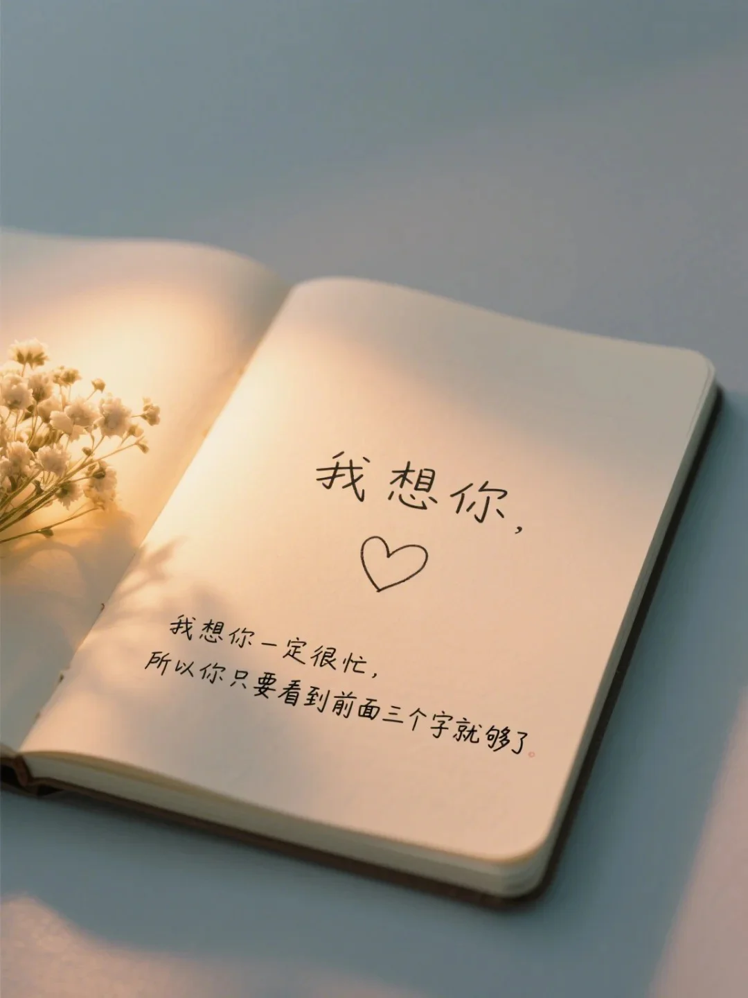 温柔思念文案配图，我想你的含蓄告白图片