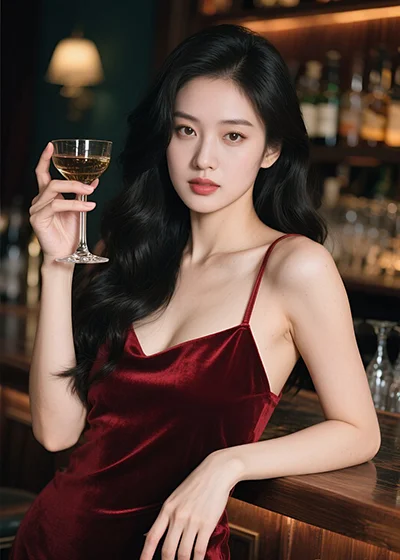 既性感又有气质的酒吧小姐姐