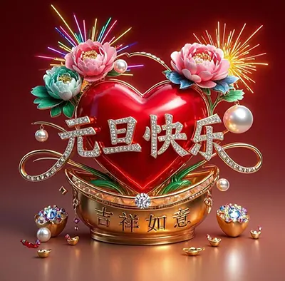 最新 好看的元旦祝福图片，祝大家吉祥如意